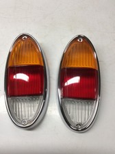 2 x Volvo Amazon Rear Tail Light Lens and Chrome Bezel 672333 Amber/Red/Clear