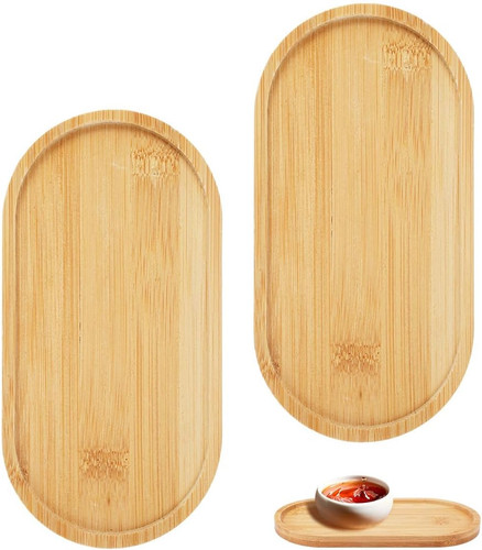 Pieces ovals bamboos trays - 2,