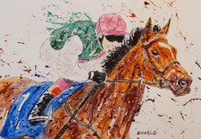 ORIGINAL PAINTING HORSE RACING