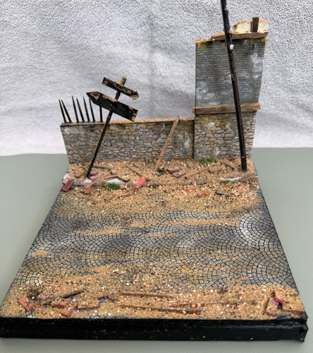 Diorama base bombed street - -,