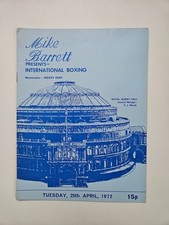 Mike Barrett International Boxing Program - Royal Albert Hall, 25th April 1972