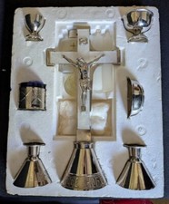 metal communion RC  C of E Eucharist MASS set kit  table portable travel