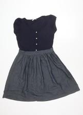 Promod Women’s Blue Grey Fit & Flare Knee Length Dress Size 10