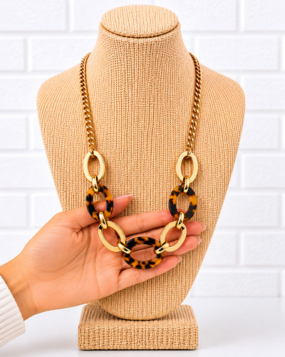 Chunky gold tone - gold, tortoiseshell