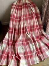 FABULOUS NEW VINTAGE LAURA ASHLEY BUXTON SCARLET CHECK CURTAINS 88 x 90 in 