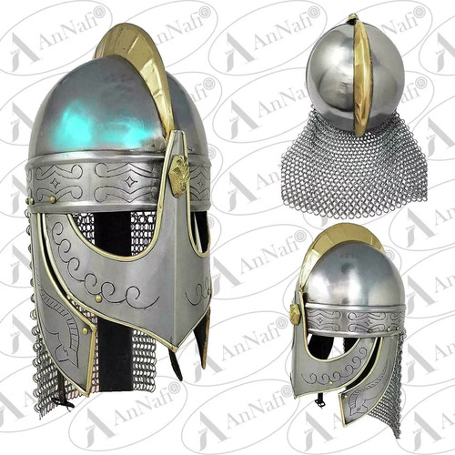 Viking helmet with chainmail - helmet,