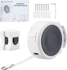 Retractable Washing Line with Wall Mounting Space Saving Clothesline 4m Navaris 