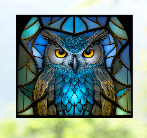 Owl faux stained - owl,
