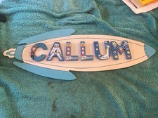 Callum's Room - Wooden Sign - Rocket Ship