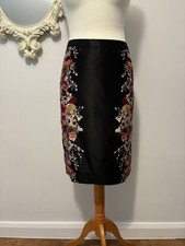 MONSOON Black Floral Faux Silk