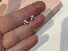 QVC Rhodium Plated 925 Sterling Silver Round Diamonique Stud Earrings