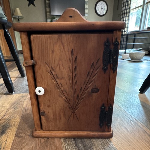 Vintage primitive wood cabinet - vintage,