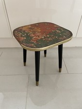Retro Side Table Dansette Legs Mid Century. Flowers