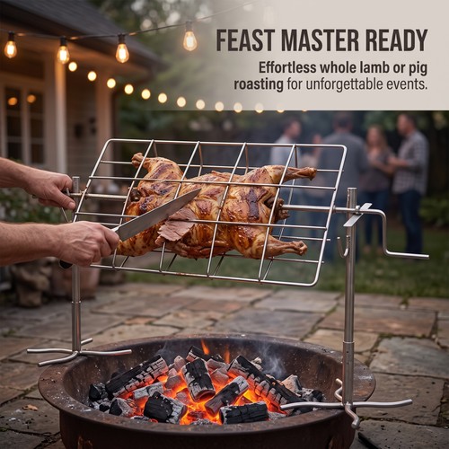 Bbq rotisserie grill - bbq, pig