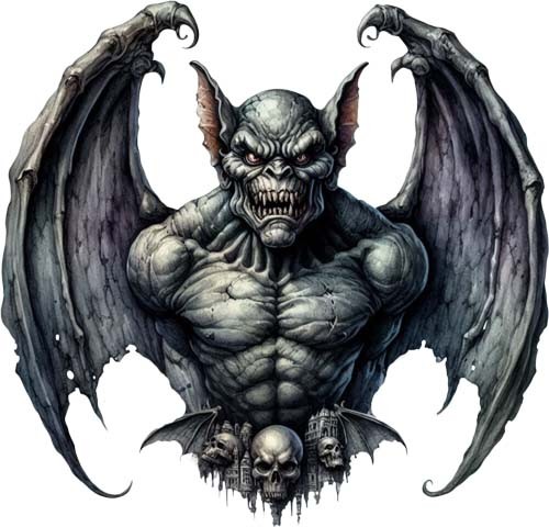 Gothic halloween gargoyle wall - gothic,