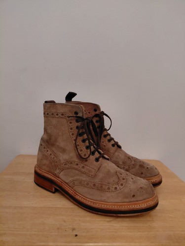 Grenson brown suede brogue - brown,