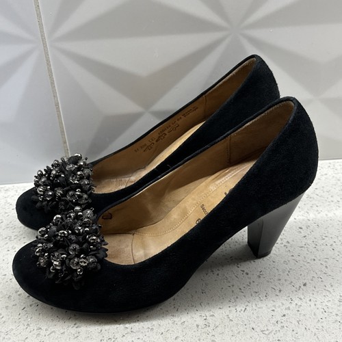 Gabor black suede - black, beaded