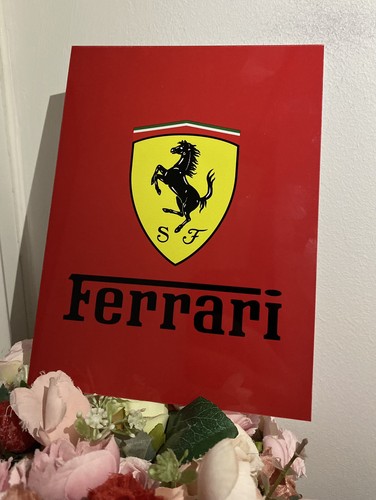 Ferrari red metal sign - red,