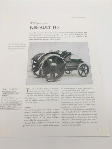 1922 renault tractor - 1922, h0