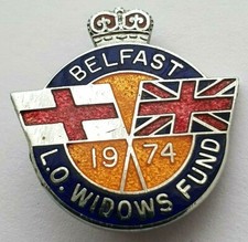 Belfast Loyal Orange Widows Fund Enamel Pin Badge 1974 - Northern Ireland