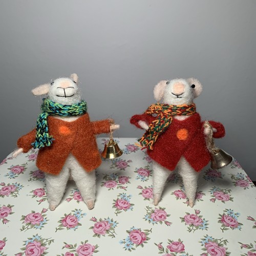 Christmas felt mouse bell - felt,