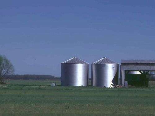 Grain silos farmland - grain,