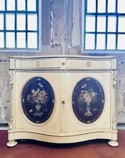 Antique Italian Hand Painted Cabinet, Sideboard. Oak, C1890.