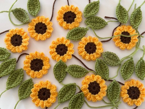 Handmade crochet sunflowers - handmade,