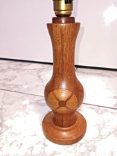 Mid Century Vintage Inlaid Wooden Lamp 28 cm high .