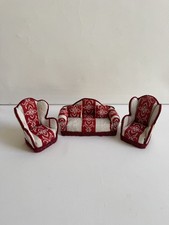 Dolls House Vintage Regency French Handmade Sofa Settee Armchair Set Living Room