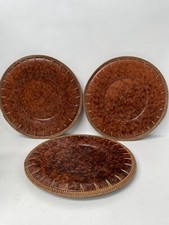 The Pier Indonesia Rinjani Sasak Style Faux Leather/Wicker Plates/Charges x 3