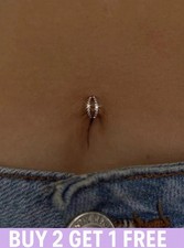 Belly Button Ring Piercing Navel Bar Hoop Khula Diamante Small 8mm Silver Gold