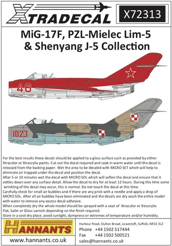 Xtradecal x72313 mikoyan - 1:72,