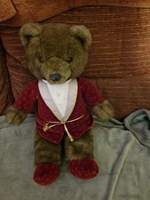 VINTAGE TEDDY BEAR WITH RED
