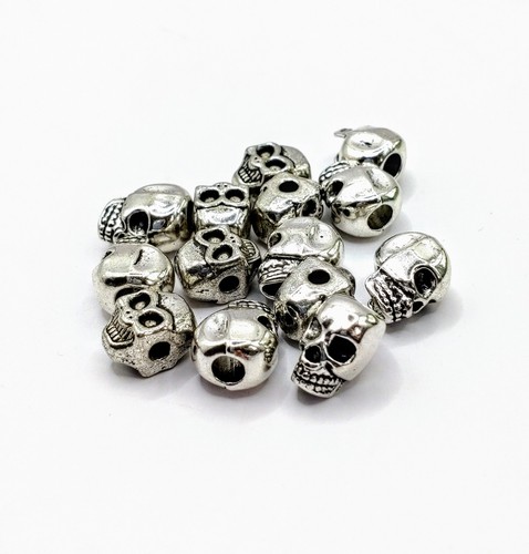 Tibetan silver skull - skull, spacer