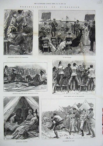 Original old antique print - old,