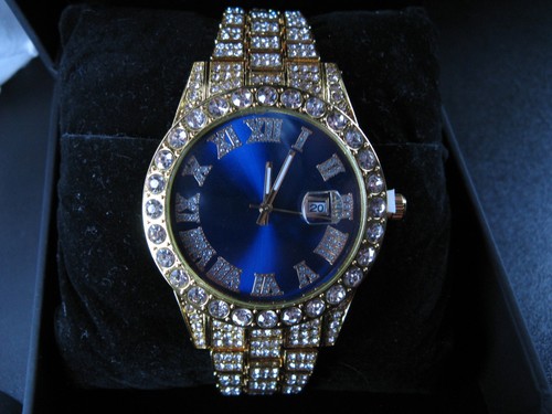 Mens iced out gold hip - mens,
