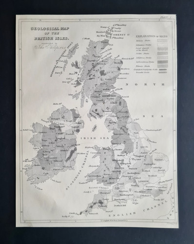 Antique 1880 geological map - antique,