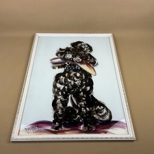 Vintage Painted Glass Poodle
