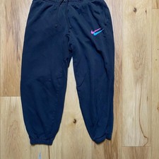 Nike City Brights Club Cuff Sweatpants Double Swoosh Black Joggers Size M