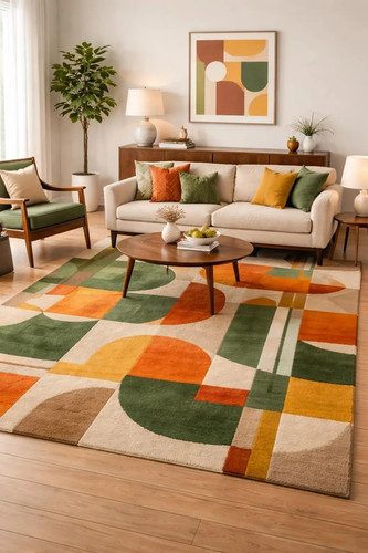 Contemporary color block - block, rug