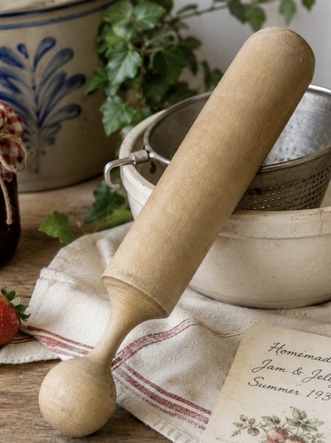 Vtg wood pestle jam jelly - wood,