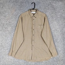Vintage Burberry Shirt Mens Size Large Beige Nova Check Long Sleeve 90s London