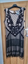 Gatsby 1920s Vintage Sequin Beaded Flapper Dress Size 24.