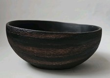 African round wooden carved bowl