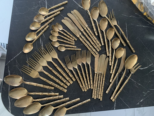 Vintage thai bronze cutlery - thai,