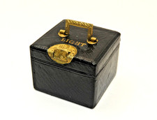 Rare Victorian 1830-50 Campangn / Travelling Leather Bound Vesta Case/Light Box.