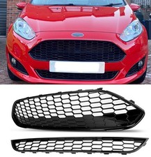FOR FORD FIESTA MK7 BLACK  ZETEC S HONEYCOMB FRONT UPPER & LOWER GRILLE 2013-17