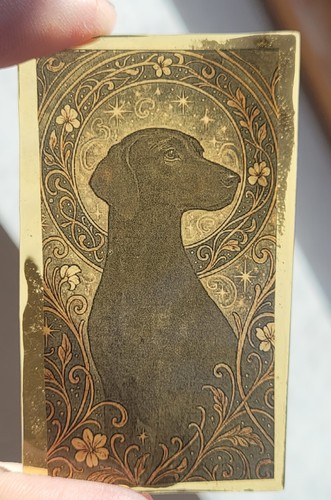 Stained glass black labrador - stained,