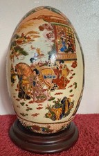 large Oriental ceramic egg